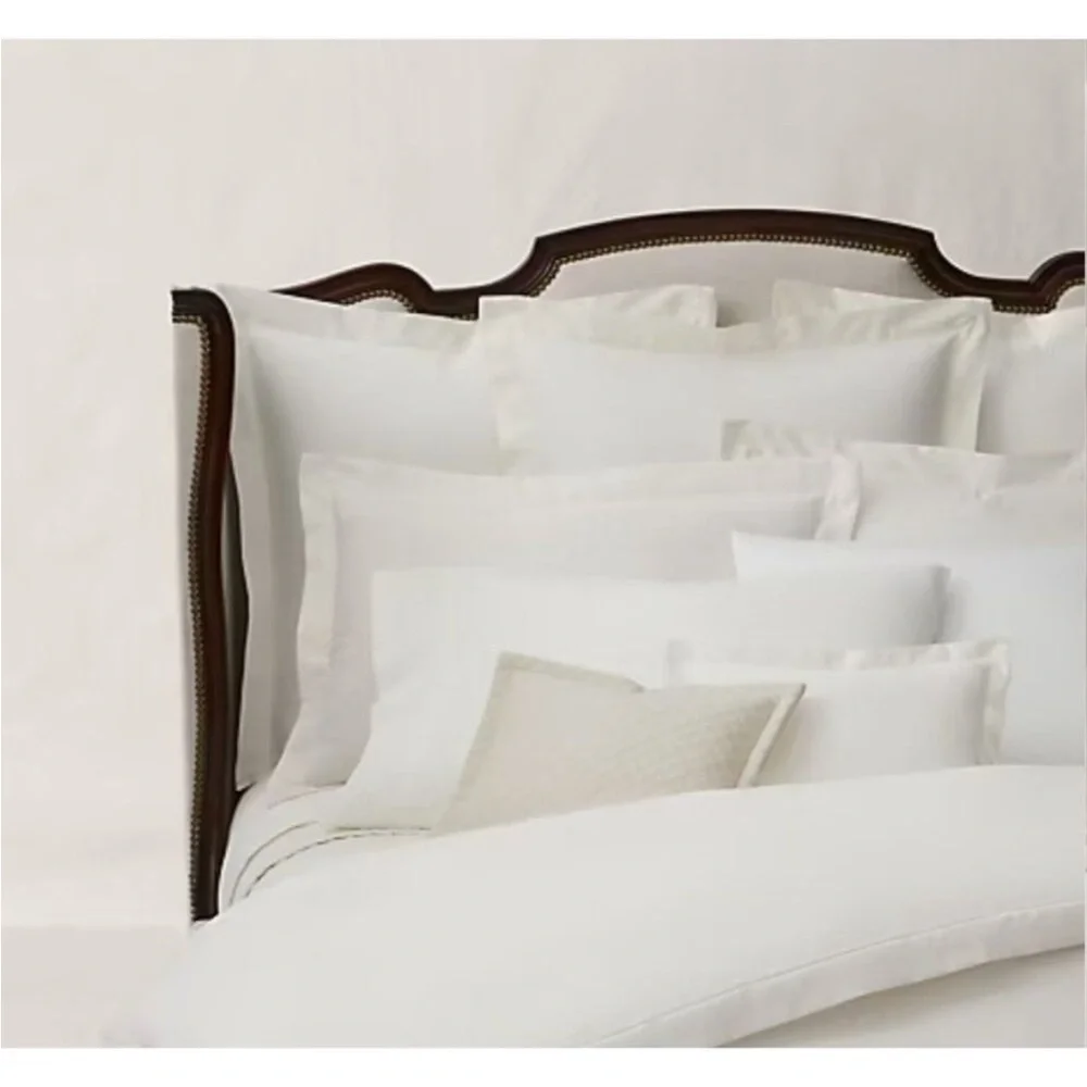 NWT Ralph Lauren Lovan Jacquard Organic Cotton King Flat Sheet Studio Off-White